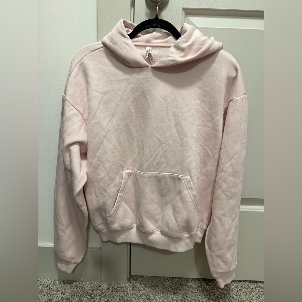 Skims Large Barely Pink Cotton Fleece Classic Pullover Hoodie. 💕⚡️